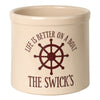 Life Is Better On A Boat Personalized Crock - Red