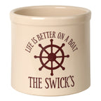 Life Is Better On A Boat Personalized Crock - Red
