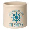 Life Is Better On A Boat Personalized Crock - Sea Blue