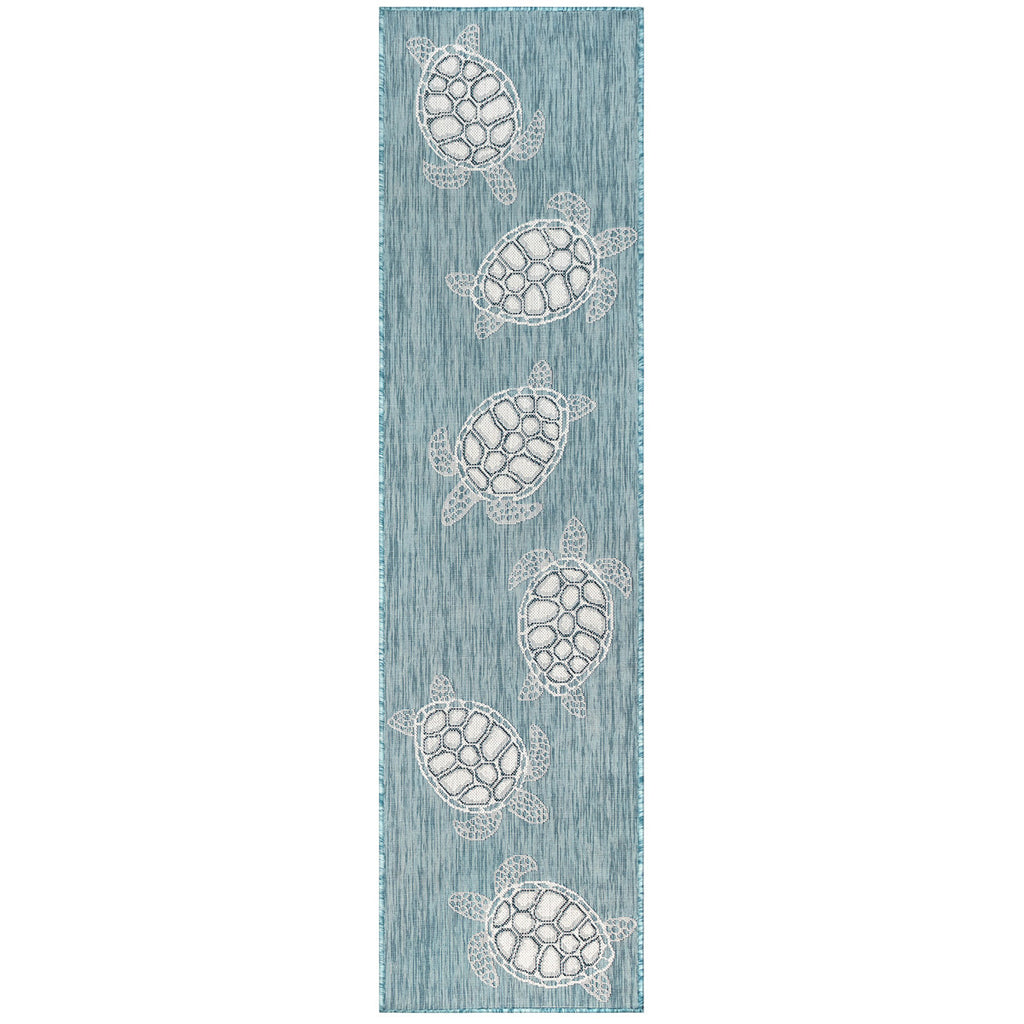 Marisol Bay Aqua Indoor/Outdoor Rug - 2 x 8