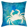Watercolor Waves Crab 20 x 20 Outdoor Pillow