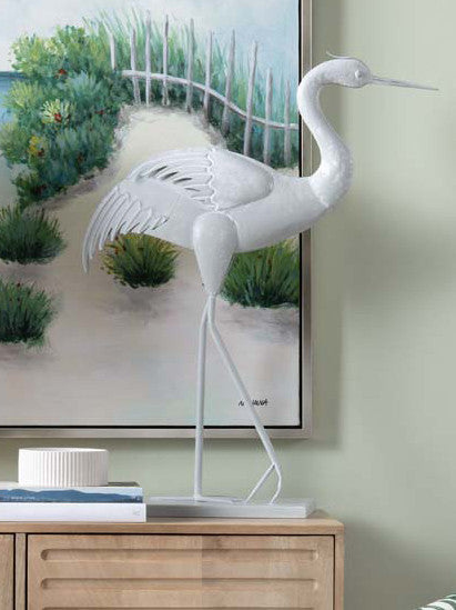 Majestic Crane Walking Sculpture