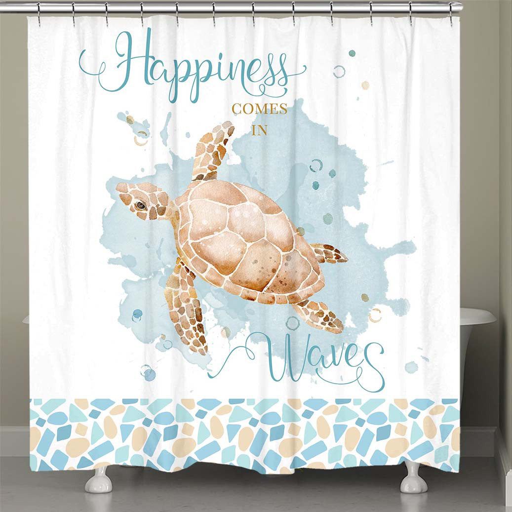 Turtle Happiness Shower Curtain