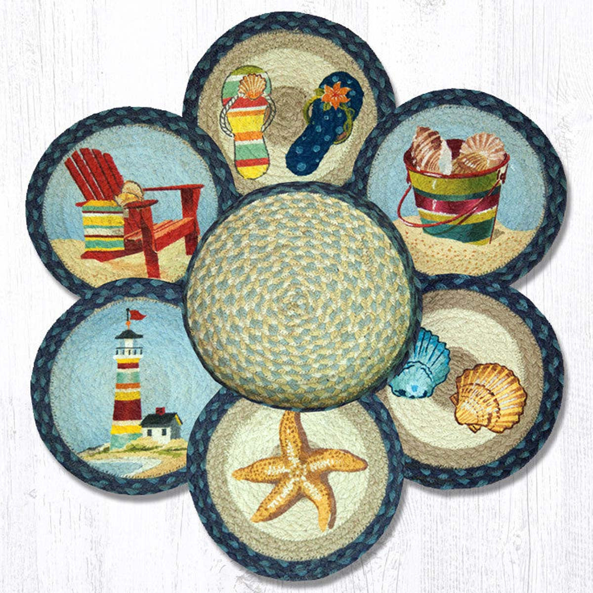 Seaside Splendor Trivets & Basket Set