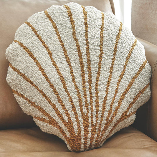 Sea Scallop Hooked Wool Pillow