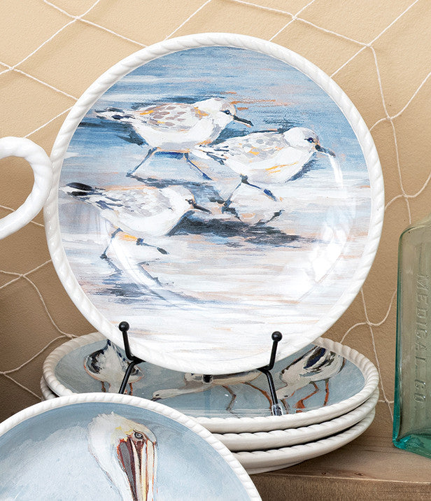 Seaside Birds Ceramic Salad Plates - Set of 4