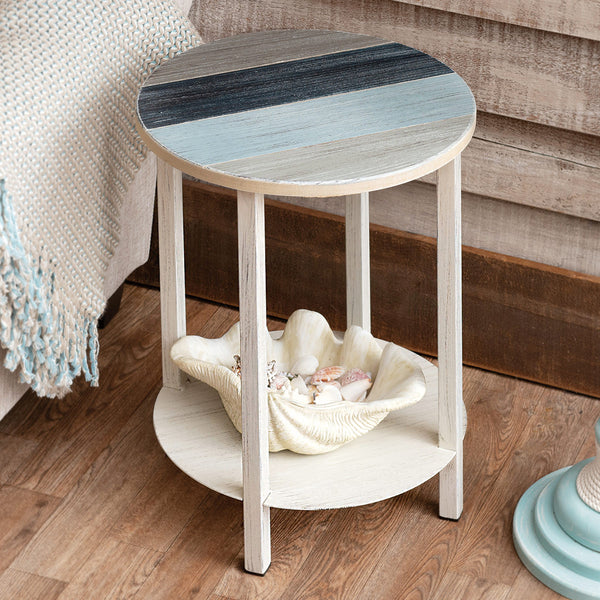 Summerton End Table with Nautical Stripes