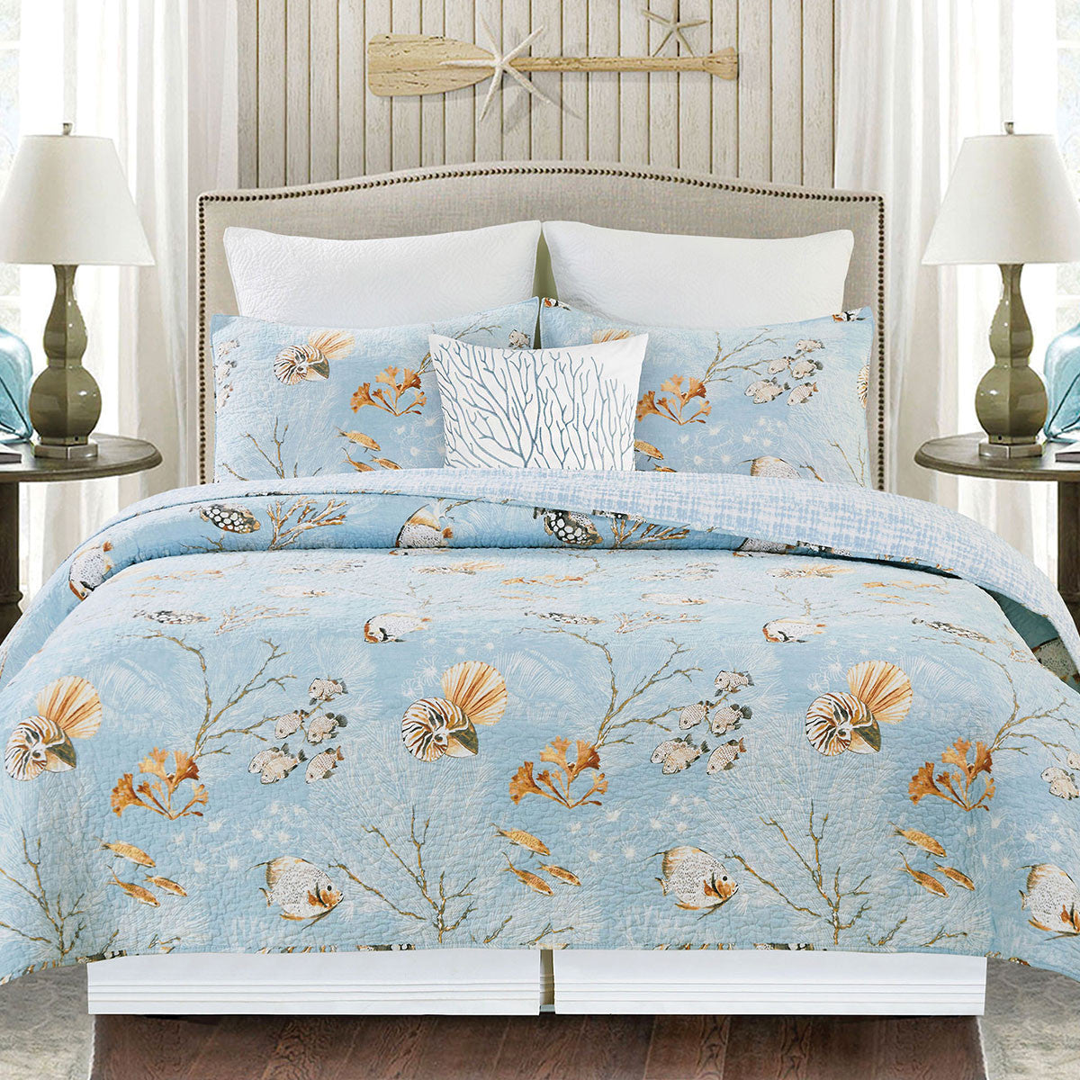 Undersea Impressions Quilt Bed Set - Twin