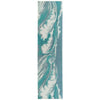 Coastline Curl Turquoise Indoor/Outdoor Rug - 2 x 8
