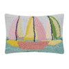 Seaside Sailboats Hooked Pillow