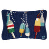 Colorful Buoys Hooked Wool Pillow