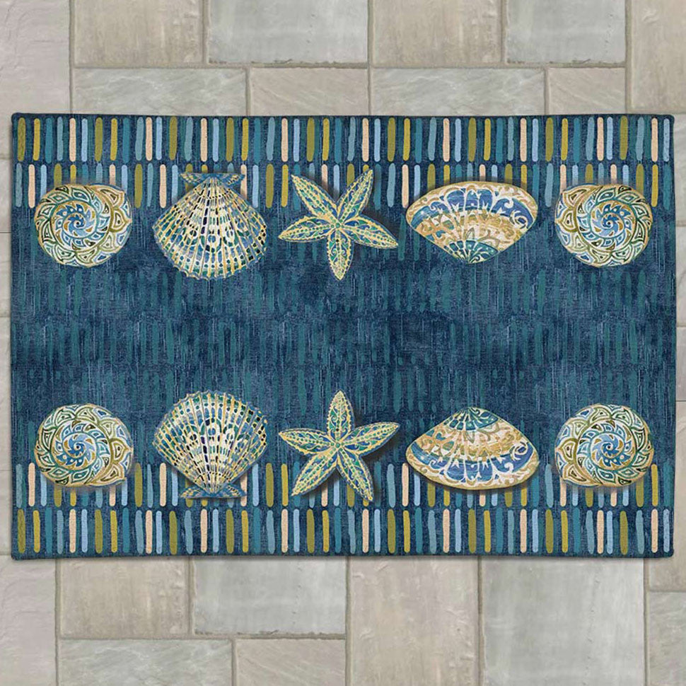 Stylized Shells Outdoor Doormat