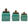 Coastal Cove Ribbed Canisters - Set of 3