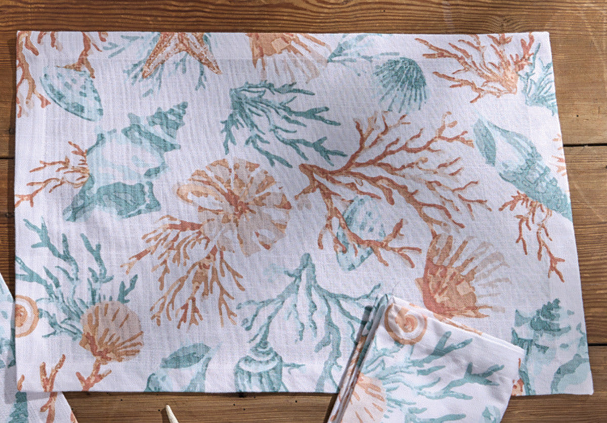 Seashell Garden Placemats - Set of 4