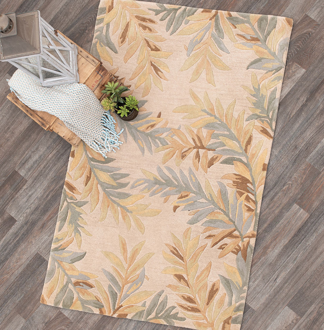 Sparta Ivory Tropical Branches Rug - 9 x 12 - OUT OF STOCK UNTIL 08/03/2026