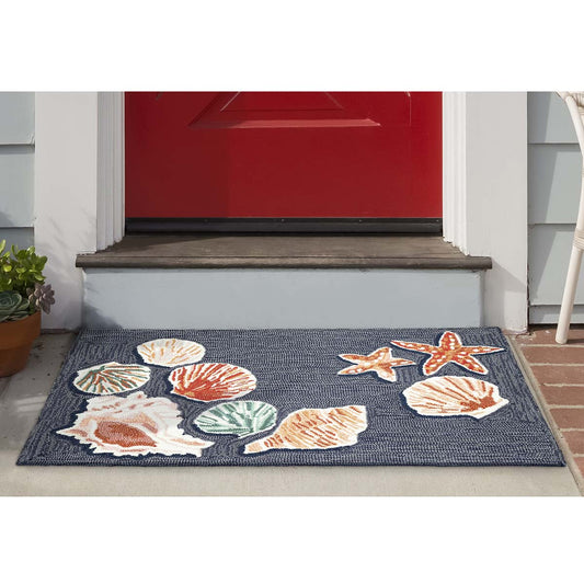 Beach Shells Denim Indoor/Outdoor Rug Collection