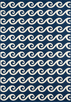 Sea Serenity Navy Indoor/Outdoor Rug - 2 x 8