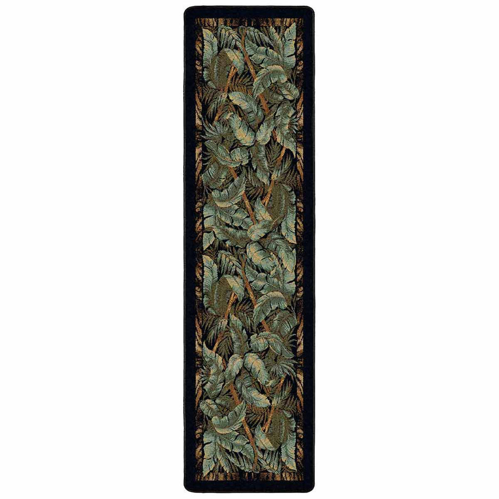 Tropical Bounty Black & Green Rug - 2 x 8