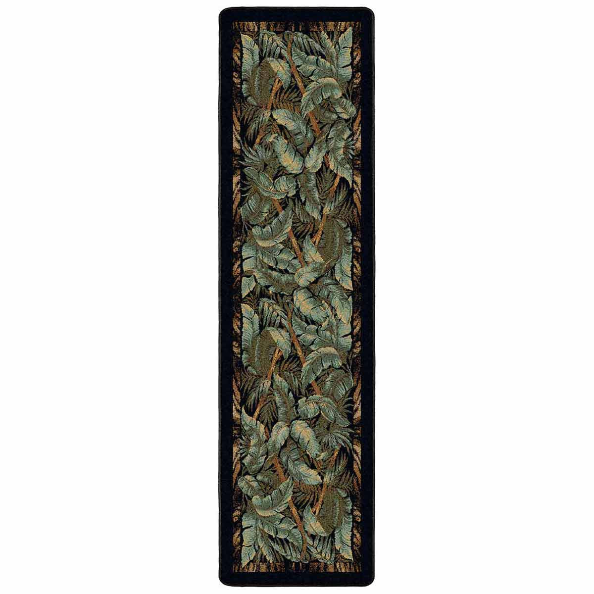 Tropical Bounty Black & Green Rug - 2 x 8