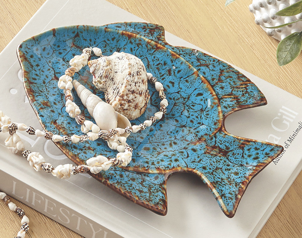 Interlocking Fish Plate Ceramic Fish Plate | Bella Coastal Decor