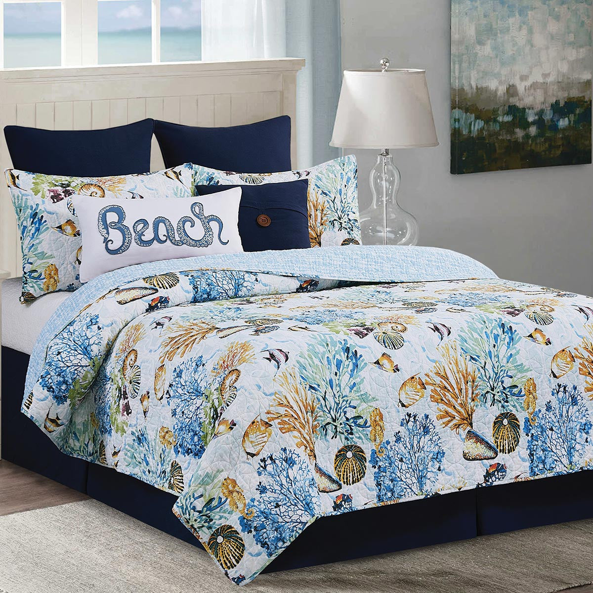 Tropical Reef Quilt Bed Set - Full/Queen