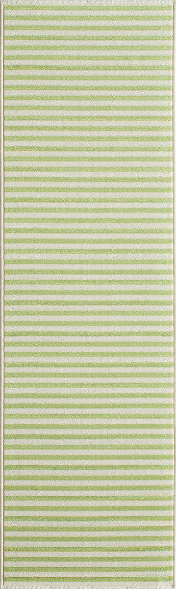 Baja Green Stripe Rug - 2 x 8