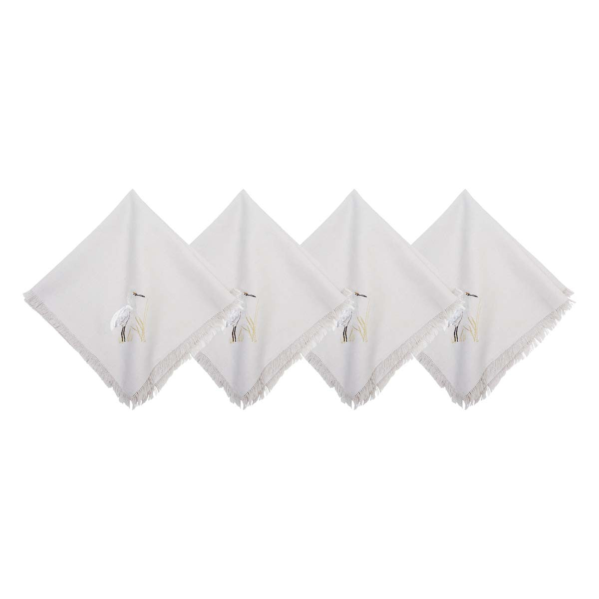Elegant Egret Napkins - Set of 4