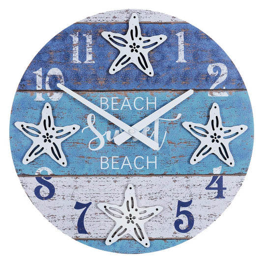 Sunset Beach Starfish Wall Clock