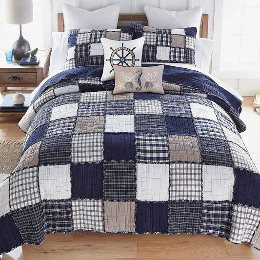 Seaside Patches Quilt Bed Set - Queen