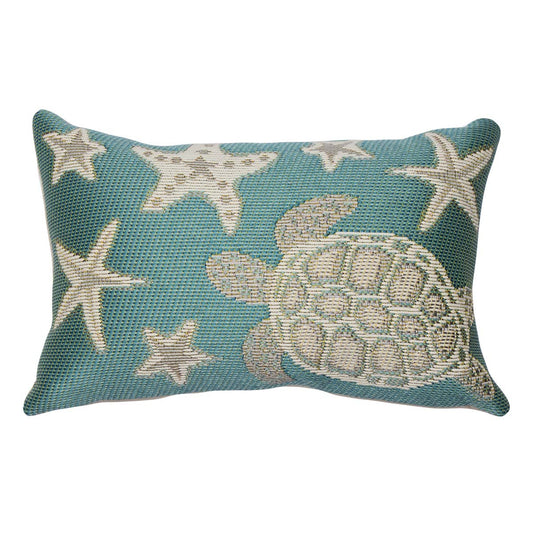 Seastar Turtle Indoor/Outdoor Pillow - Turquoise