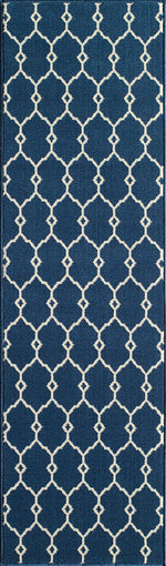 Baja Latticework Navy Rug - 2 x 8