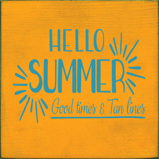 Hello Summer Wood Sign