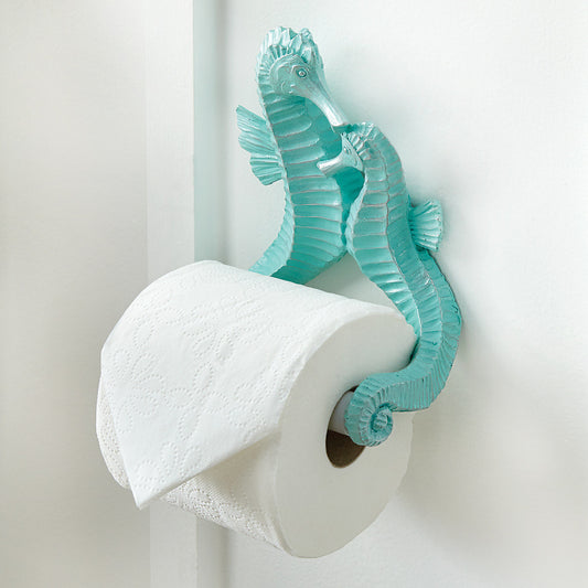 Aqua Seahorse Toilet Paper Holder