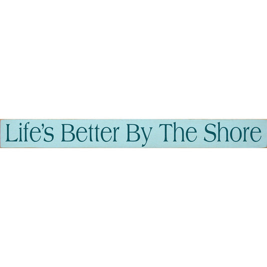 Aqua By the Shore Wood Sign
