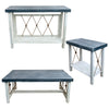 Mariner's Table Set with Rectangular End Tables & Navy Top (4pcs)
