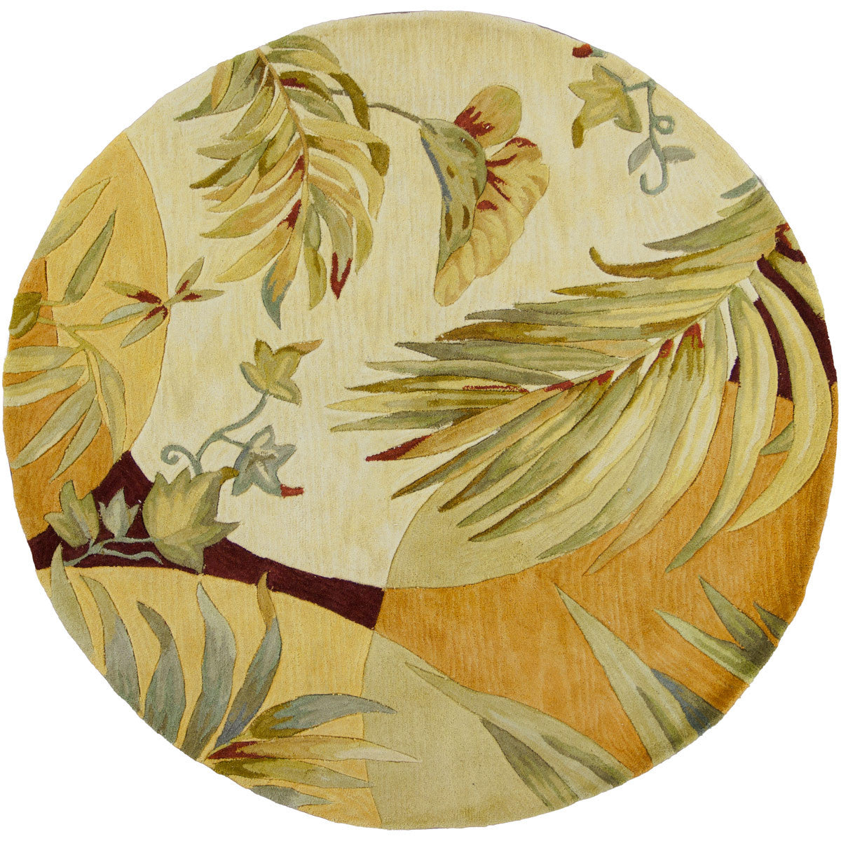 Sparta Coral and Ivory Breezes Rug - 6 Ft Round