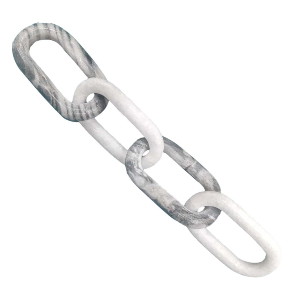 White & Gray Marble Oval Chains