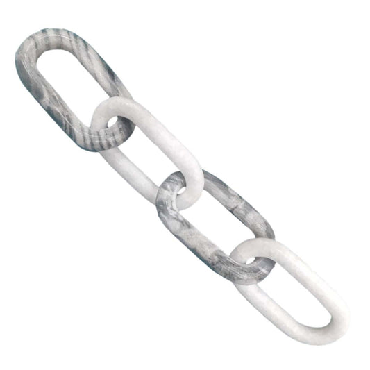 White & Gray Marble Oval Chains