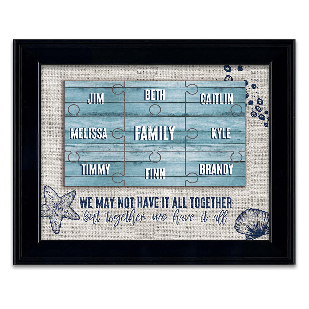 Seaside Puzzle Personalized Framed Paper Print