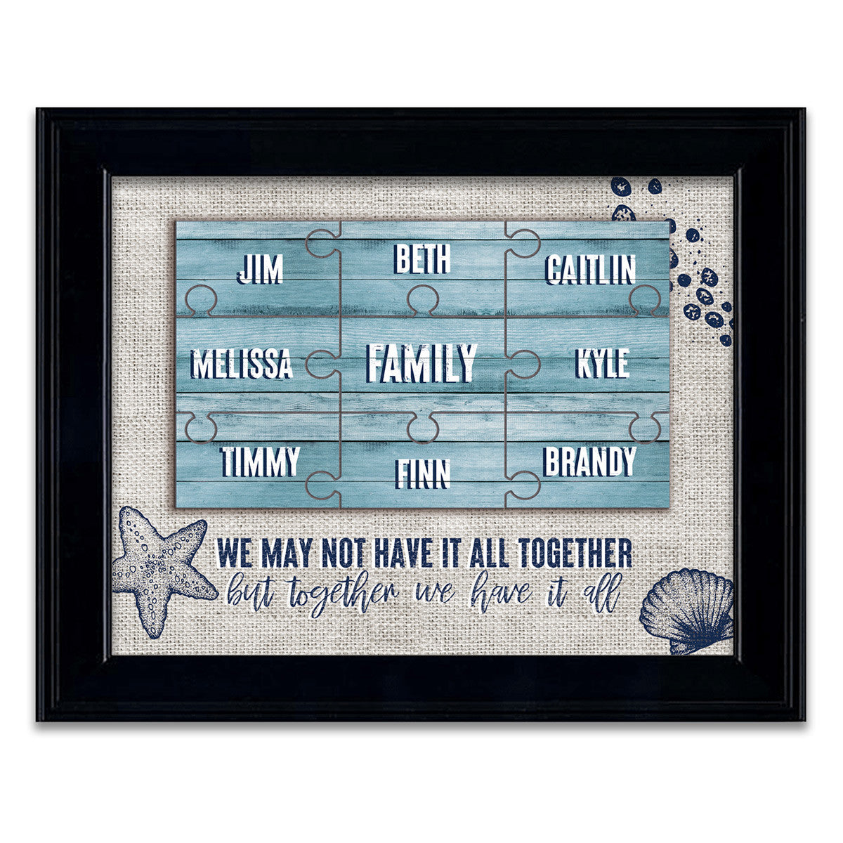 Seaside Puzzle Personalized Framed Paper Print
