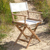 Teak Director's Chair with White Sand Seat Cover