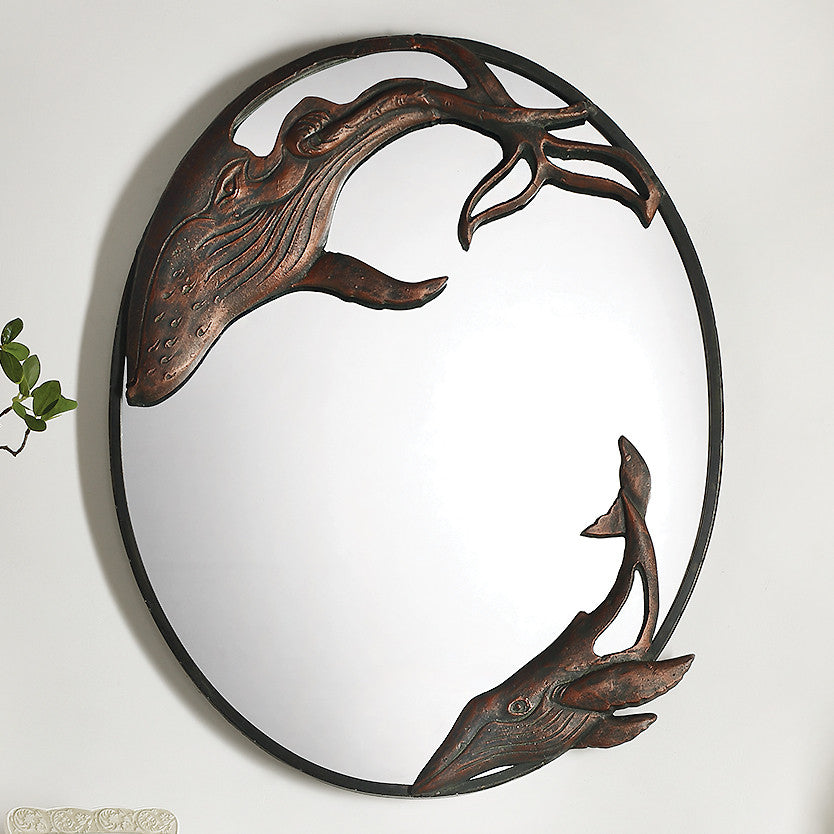 Circling Whales Wall Mirror