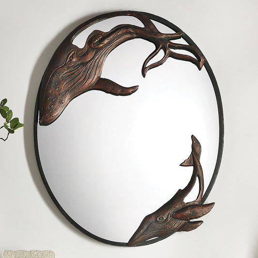 Circling Whales Wall Mirror