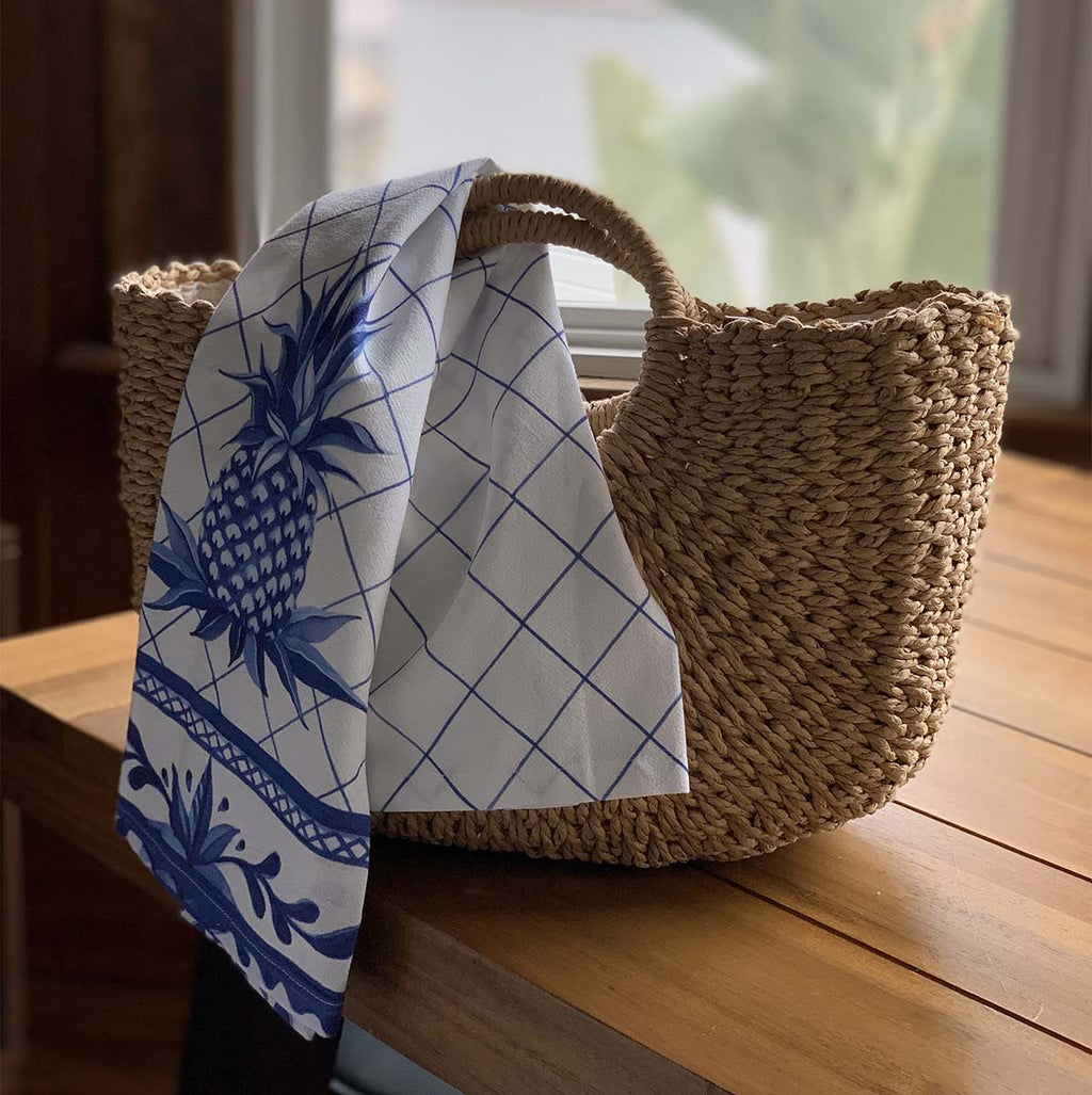 Tropical Pineapple Kitchen Towels - Set of 4