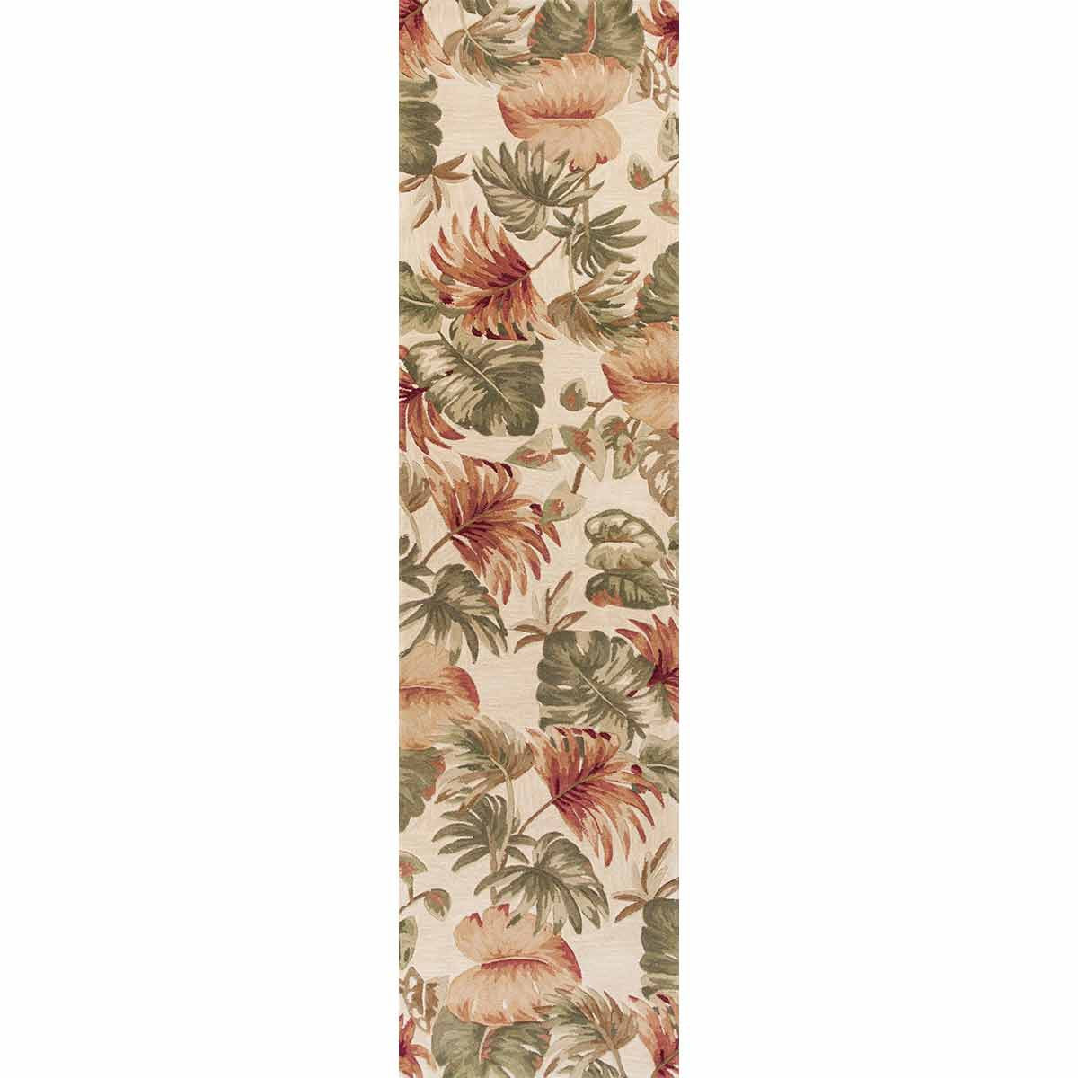 Sparta Beige Palm Leaves Rug - 3 x 10