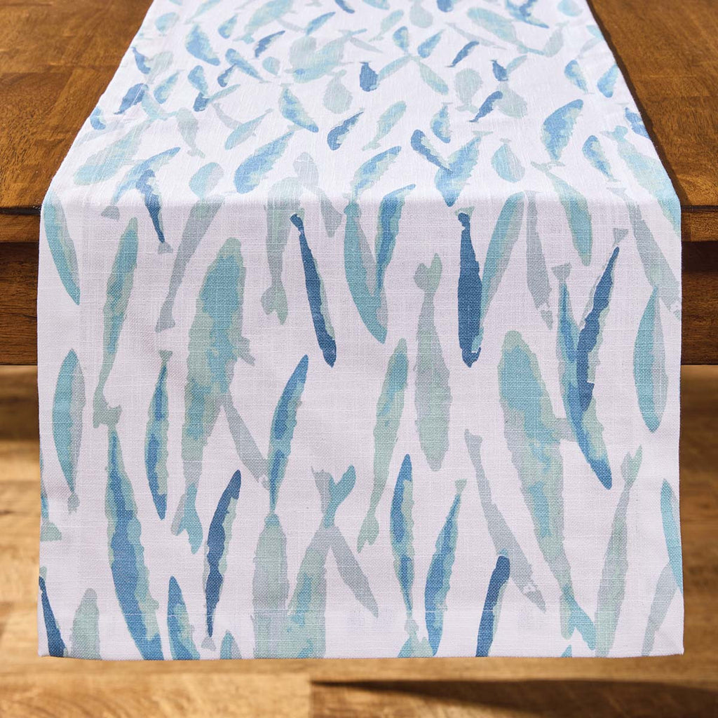 Fish Table Runners School of Fish Table Runner - 72 Inch | Bella Coastal Decor