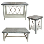 Mariner's Table Set with Square End Tables & Gray Top (4pcs)
