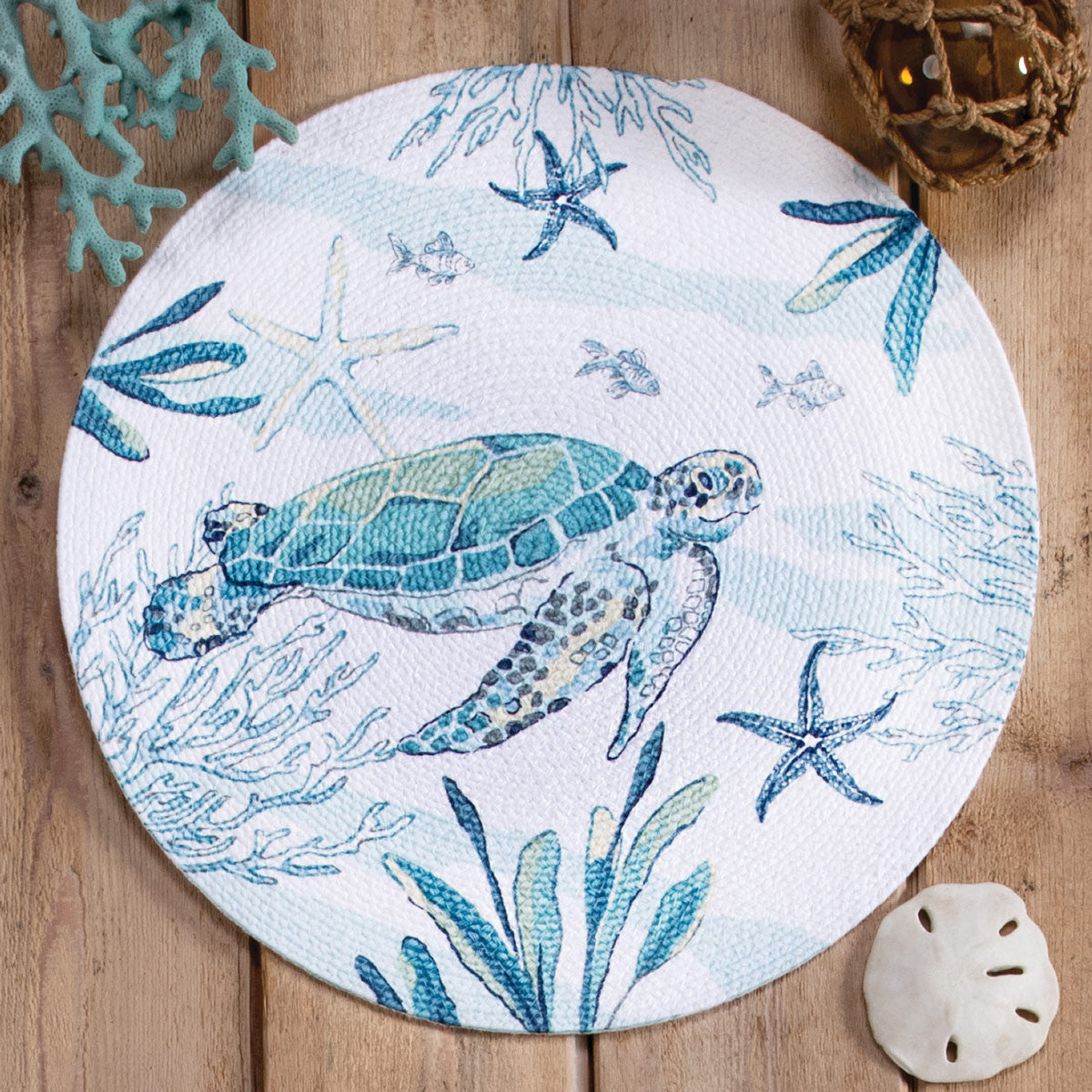 Blue Bay Sea Turtle Braided Placemat - SALE