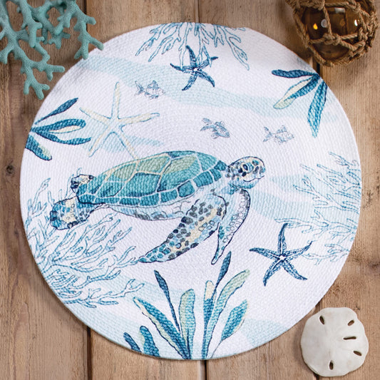Blue Bay Sea Turtle Braided Placemat - SALE