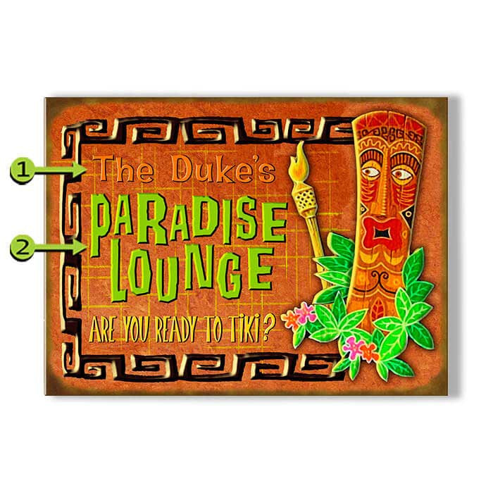 Paradise Lounge Personalized Wall Sign